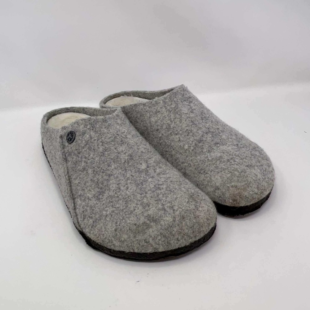 Birkenstock Zermatt Shearling Clogs Mens 43 Gray Wool Felt Slippers 1015080